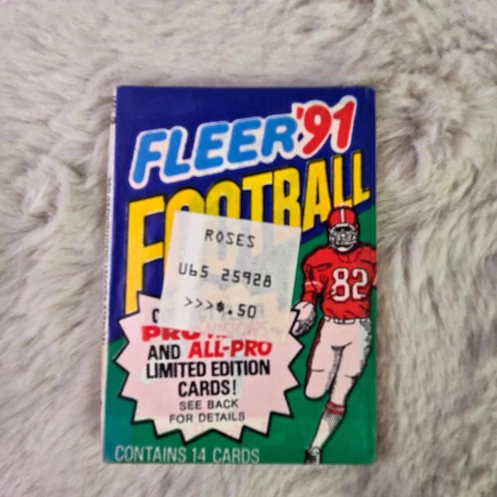 Lot of 9 1991 Fleer Football Wax Packs Factory Sealed 14 Cards Per Pack Vintage